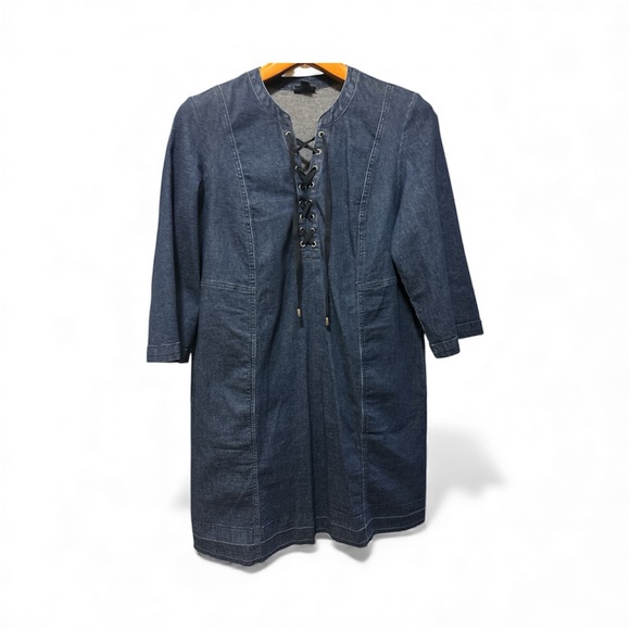 J. Jill Dresses & Skirts - J. Jill Blue Lace-Up Midi Dress